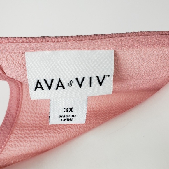 Ava & Viv Pink Bell Sleeve Blouse Size 3X - Picture 5 of 6